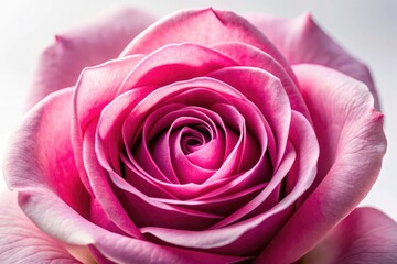 Obraz premium High-resolution drone shot: a close-up of a pink rose petal, isolated on white.