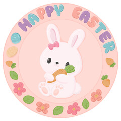 Happy Easter Circle Sign Illustration
