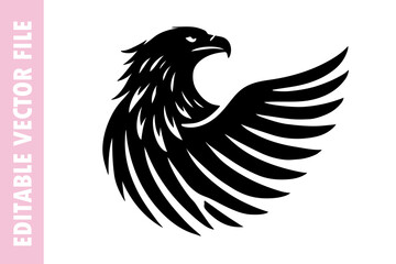illustration of an eagle, eagle vector silhouette 
