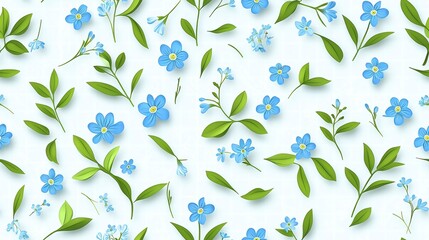 Delicate blue flower arrangement nature scene botanical artwork soft background aesthetic viewpoint floral concept