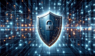 Secure technology. Cyber Security. Cybersecurity, protect data. Lock icon and internet network security technology. Cyber security. Cyber shield, antivirus solution, internet safety.