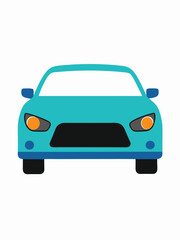 Fototapeta premium Car front view flat illustration on white background