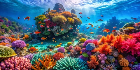 Vibrant Richelieu Rock Coral Reef, Thailand: Tilt-Shift Miniature Scene