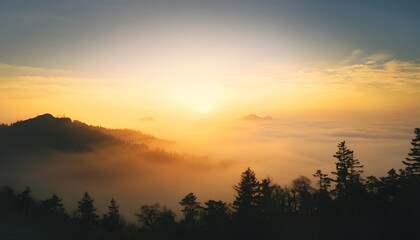 Obraz premium Goal of life, growth and motivation: Bright sunrise over a mountain, symbolizing new beginnings.