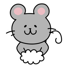 Fototapeta premium 手を洗うネズミ