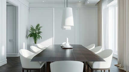 Modern beautiful dining room interior 