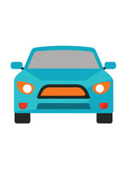 Car front view flat illustration on white background

