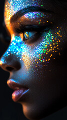 Glittery Makeup  Face  Sparkle  Beauty  Model  Closeup