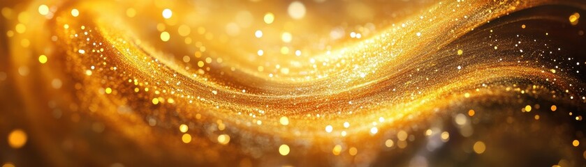 A shimmering, golden wave of light and sparkles, creating a magical and vibrant atmosphere.
