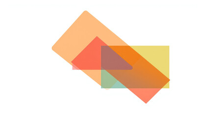 Abstract layered transparent orange green geometric overlapping design