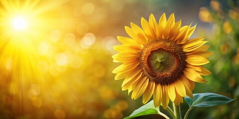 Fototapeta premium Vibrant Sunflower Invitation Background with Copy Space - Perfect for Summer Events