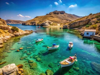 Keros Island's captivating south coast bay: breathtaking Cyclades seascape photography.