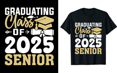 Graduation t-shirt design, vector illustration, graduation design, silhouette style.
