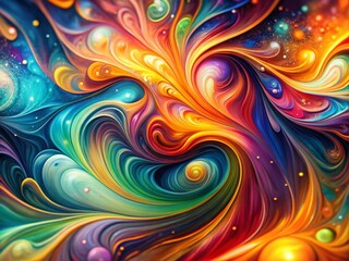 Vibrant Tropical Marble Swirl Abstract Background Bokeh Effect - Stock Photo