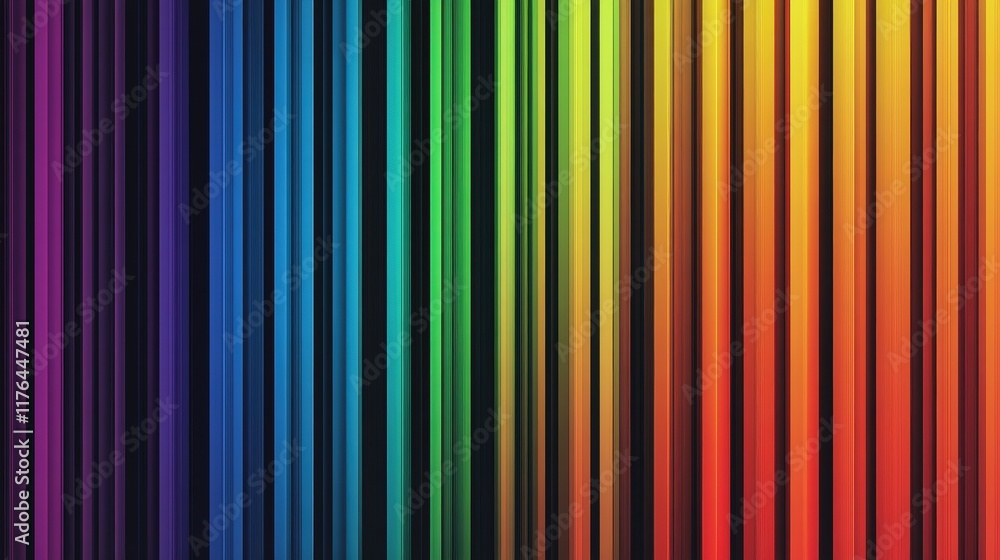Poster vibrant rainbow background with colorful stripes creating a stunning visual display in various shade