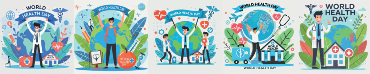 Men celebrating World Health Day