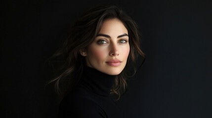 Fototapeta premium a woman with a black turtle neck shirt