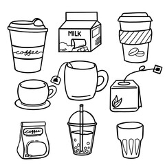 set of coffee and tea icon