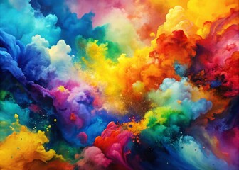 Vibrant Watercolor Abstract Background with Copy Space for Text or Design Elements
