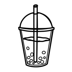 brown bubble tea sketch