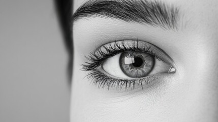 Fototapeta premium a close up of a person's eye with long eyelashes