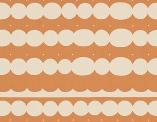 Seamless Pattern: Abstract Orange and Beige Circles, Modern Geometric Textile Design