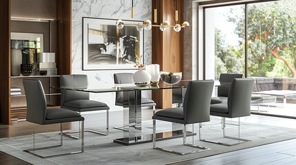 Fototapeta premium Elegant dining room interior 