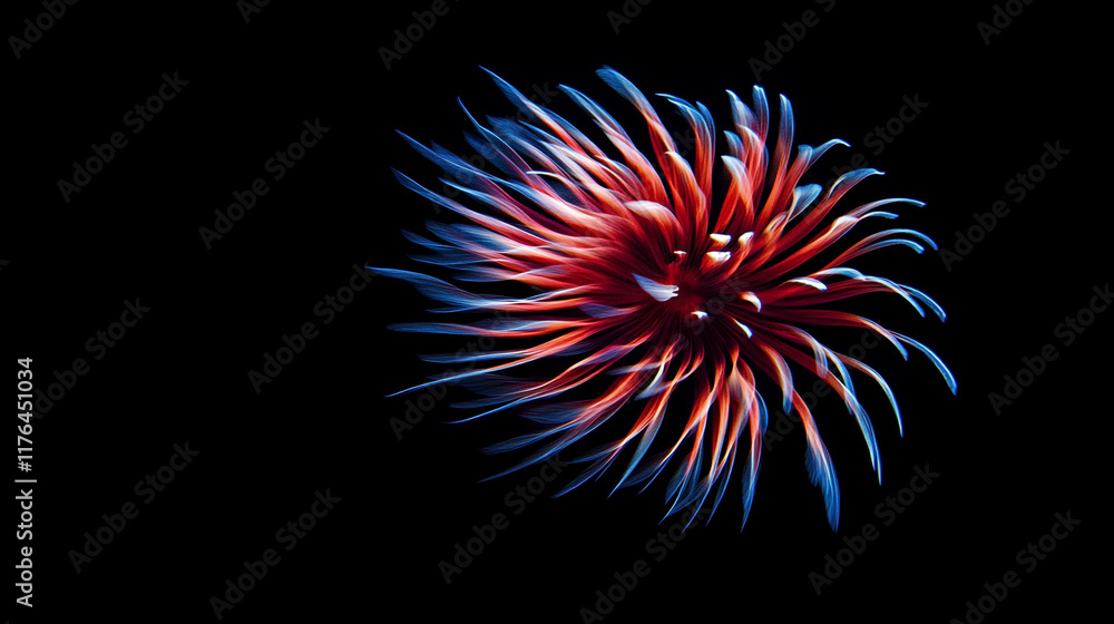 Poster colorful explosion of light and movement in an abstract visual display at night