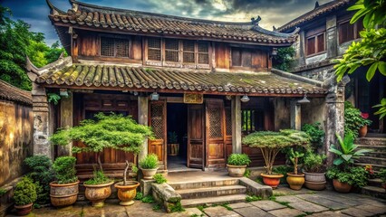 Fototapeta premium Vietnam's Ancient Trap Architecture: Intricate Design and Hidden History