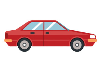 Fototapeta premium Car side view flat illustration on white background 