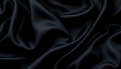 Obraz premium Elegant Black Silk Drapery: A Study in Texture and Shadow