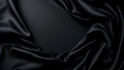 Fototapeta premium Dark Elegance: Abstract Black Silk Drapery