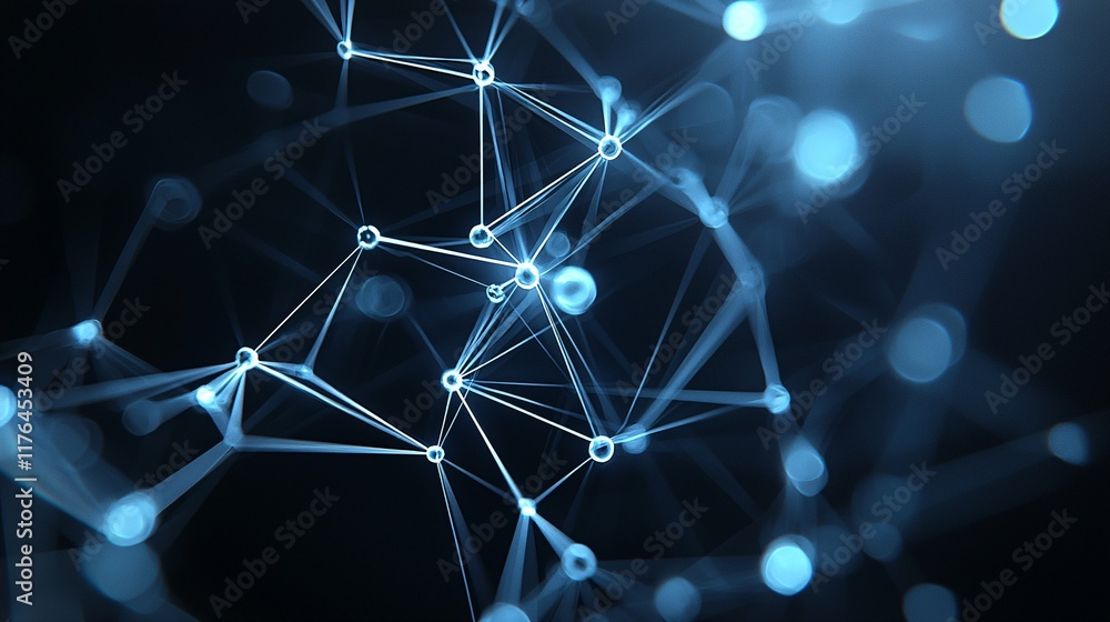 Poster abstract representation of ai neural networks linked to global financial markets, [ai network], [mac