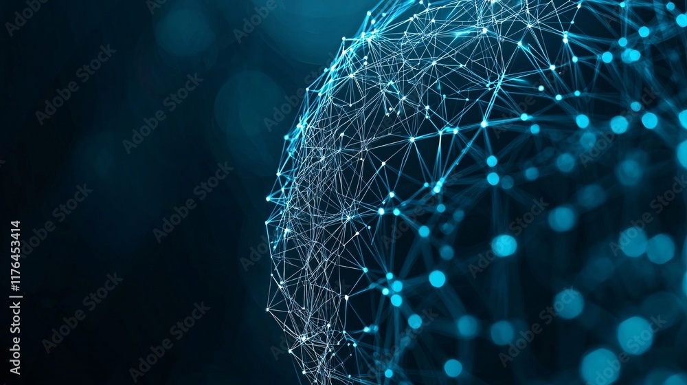 Poster abstract representation of ai neural networks linked to global financial markets, [ai network], [mac