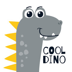 Cute dinosaur vector Illustration for kindergarten background, kids poster decoration, book cover, apparel and others