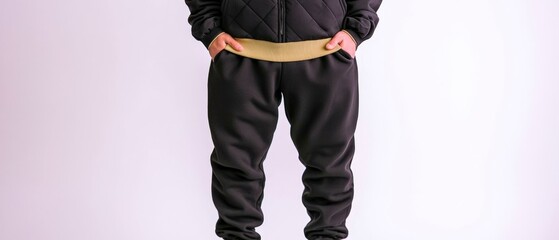 Stylish Black Tracksuit  Sweatpants   Jacket Set