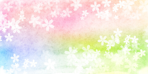 桜　春　水彩　背景