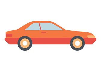 Fototapeta premium Car side view flat illustration on white background 