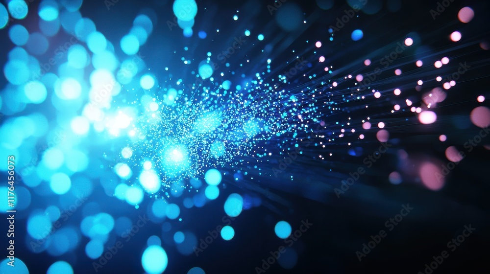 Poster dynamic abstract art light particles in motion