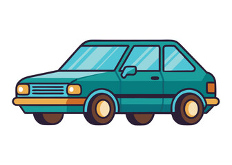 Car side view flat illustration on white background
