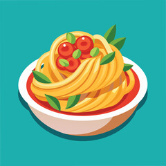 Pasta Food Vector Illustration - Delicious Italian Cuisine Design