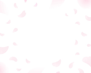 舞い散る花びら。桜の花吹雪。シンプルな桜のフレーム背景素材。