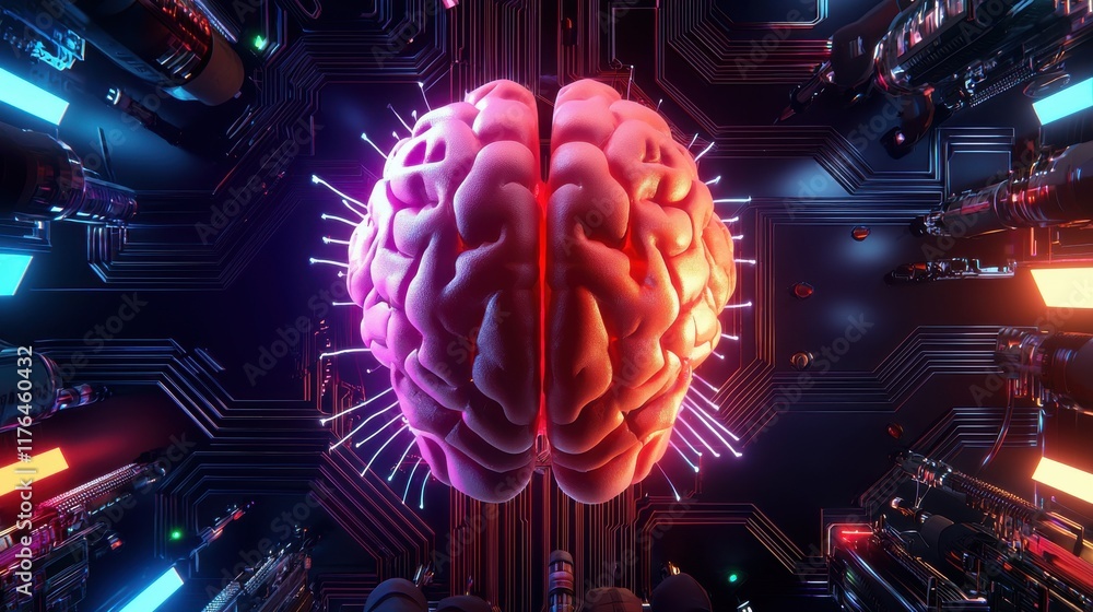 Poster cybernetic environment 3d neural visualization