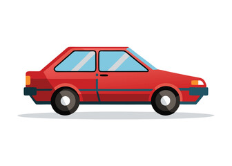 Car side view flat illustration on white background

