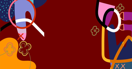 Modern abstract dynamic colored shapes, lines and scribbles background vector illustration. Aesthetic design for banner, web, wallpaper and cards.