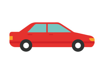 Fototapeta premium Car side view flat illustration on white background 