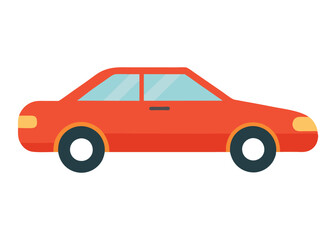 Naklejka premium Car side view flat illustration on white background 