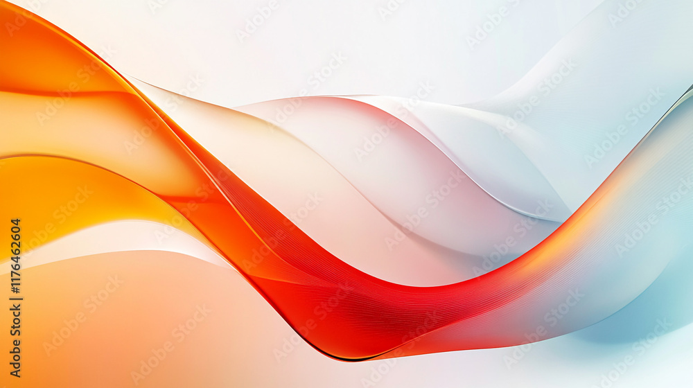 Poster colorful abstract waves flow gracefully across a light background creating a serene atmosphere