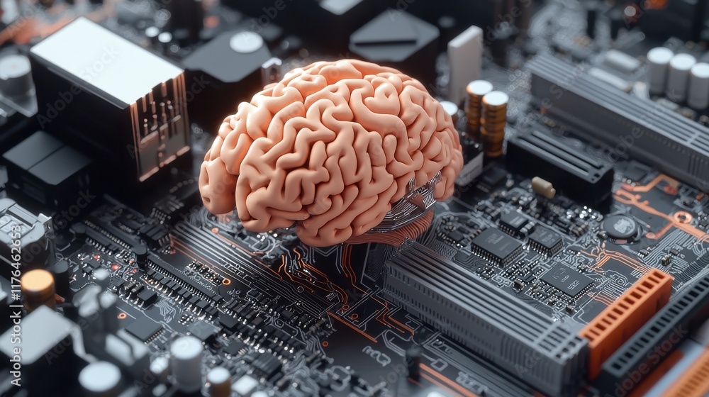 Poster conceptual fusion of brain and circuitry