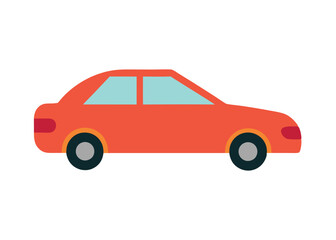 Fototapeta premium Car side view flat illustration on white background 